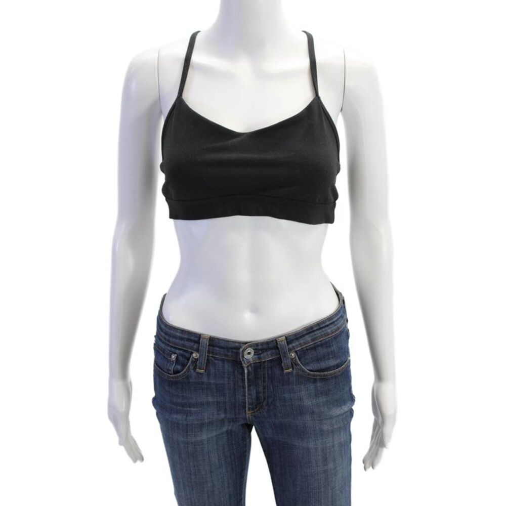 Lululemon Womens Spaghetti Strap Racerback Sports Bra Solid Black Size S